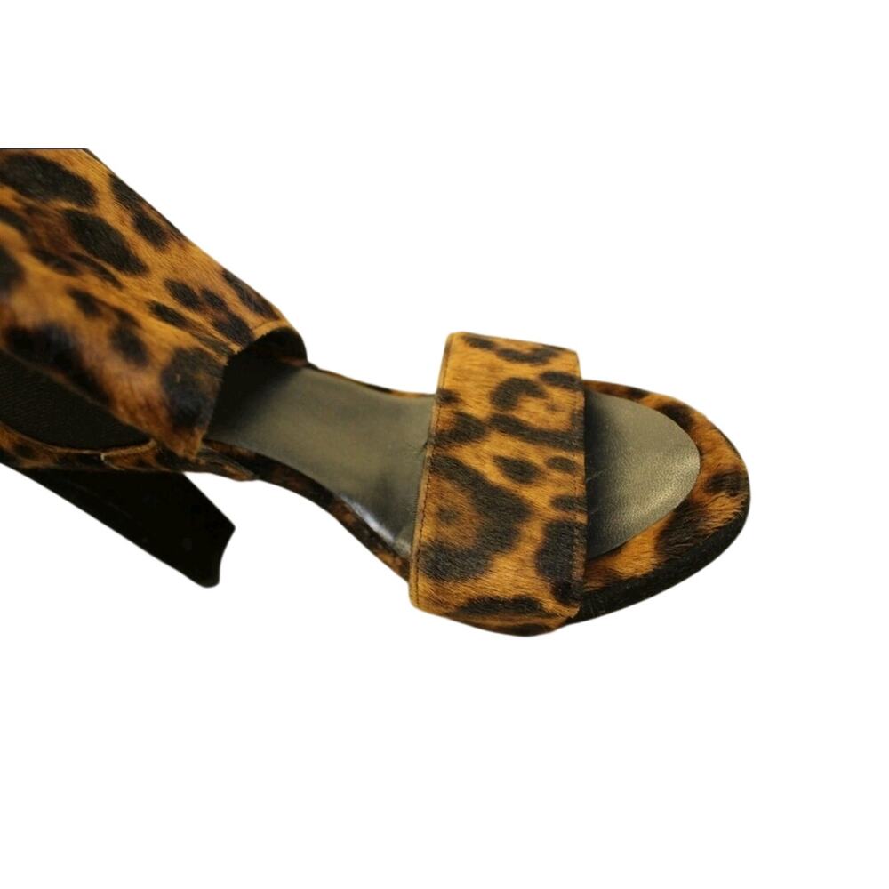 Stuart Weitzman Animal Print Heels Leopard Print Died Calf Fur - Picture 14 of 15